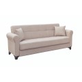 AZUR LIGHT BROWN ΥΦΑΣΜΑ 3ΘΕΣΙΟΣ ΚΑΝΑΠΕΣ/ΚΡΕΒΑΤΙ ΜΕ ΑΠΟΘ.ΧΩΡΟ 210X80X75εκ.