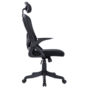 A8982 ΜΑΥΡO MESH ΠΟΛΥΘΡΟΝΑ ΓΡΑΦΕΙΟΥ 58X64X120/130εκ.