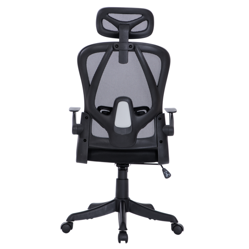 A8982 ΜΑΥΡO MESH ΠΟΛΥΘΡΟΝΑ ΓΡΑΦΕΙΟΥ 58X64X120/130εκ.