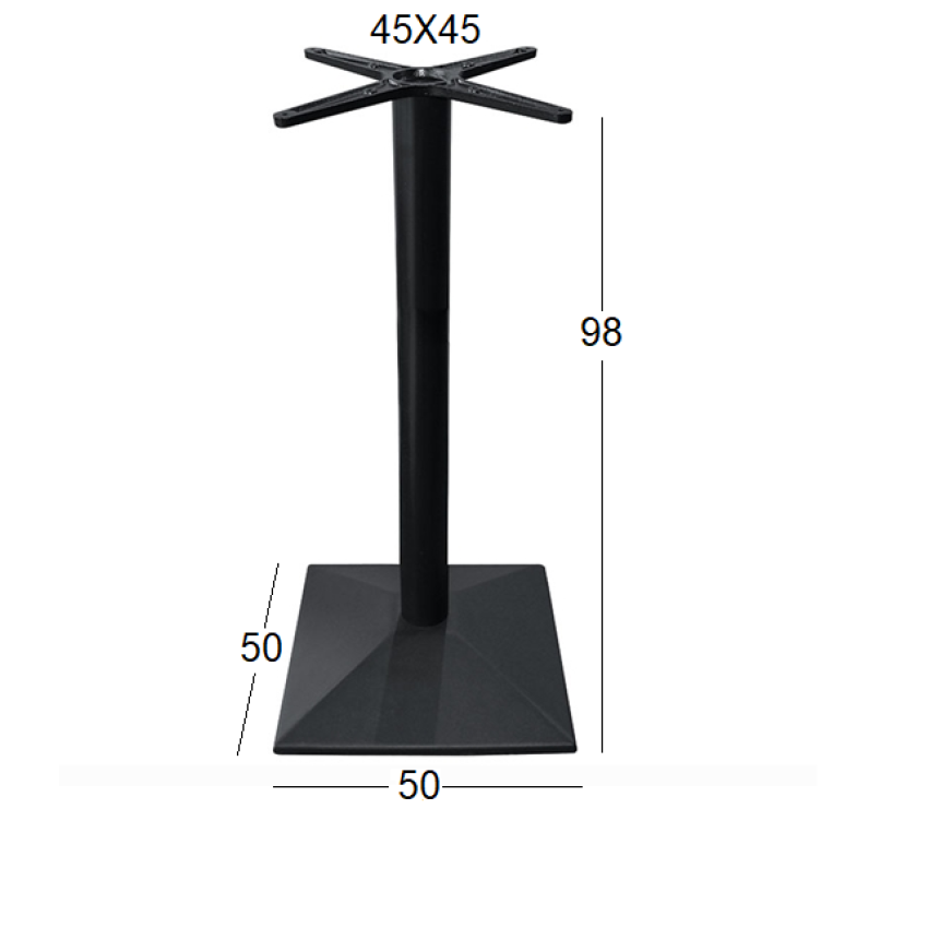 LIMA 50Χ50Χ94εκ.ΜΕΣΑΙΟΥ ΥΨΟΥΣ ΒΑΣΗ ΜΕΤΑΛΛΙΚΗ ΜΕ ΡΕΓ/ΡΟΥΣ