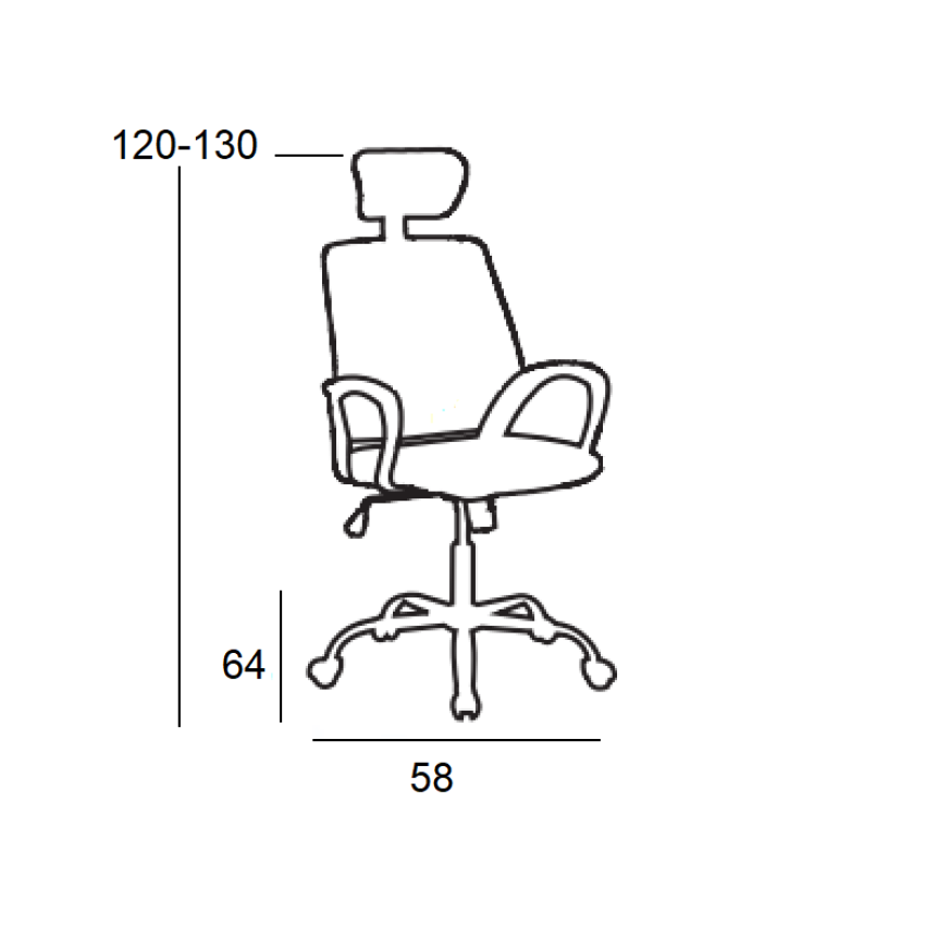 A8982 ΜΑΥΡO MESH ΠΟΛΥΘΡΟΝΑ ΓΡΑΦΕΙΟΥ 58X64X120/130εκ.