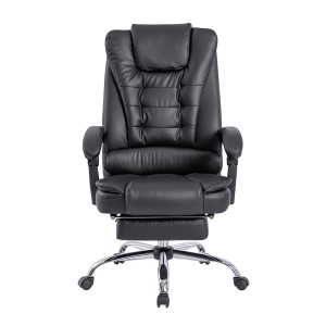 Πολυθρόνα Εργασίας Μαύρη με Υποπόδιο 66x69x118