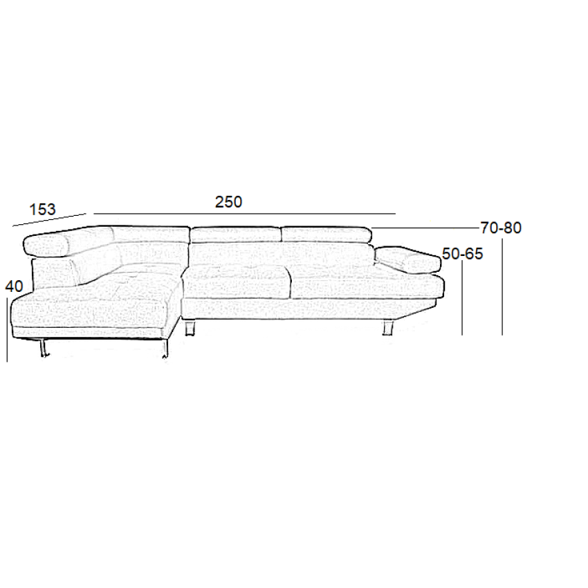 CORNER ΓΚΡΙ ΥΦΑΣΜΑ ΔΕΞΙΑ ΓΩΝΙΑ 250X153εκ. CORNER ΓΚΡΙ ΥΦΑΣΜΑ ΔΕΞΙΑ ΓΩΝΙΑ 250X153εκ.