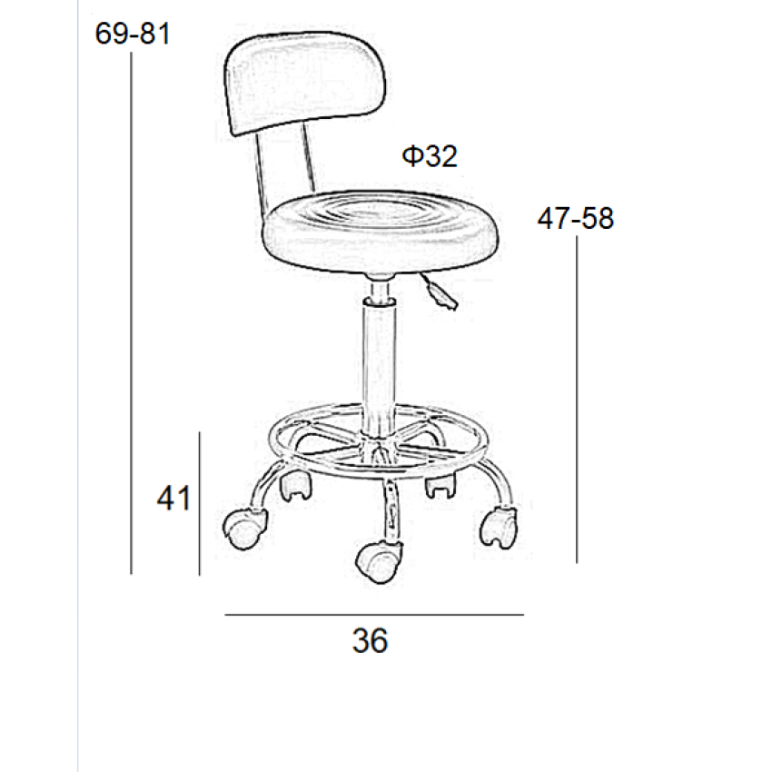 Σκαμπό Μπάρ 2τμχ Bar72 Μαύρο Pu 38x43x82εκ.