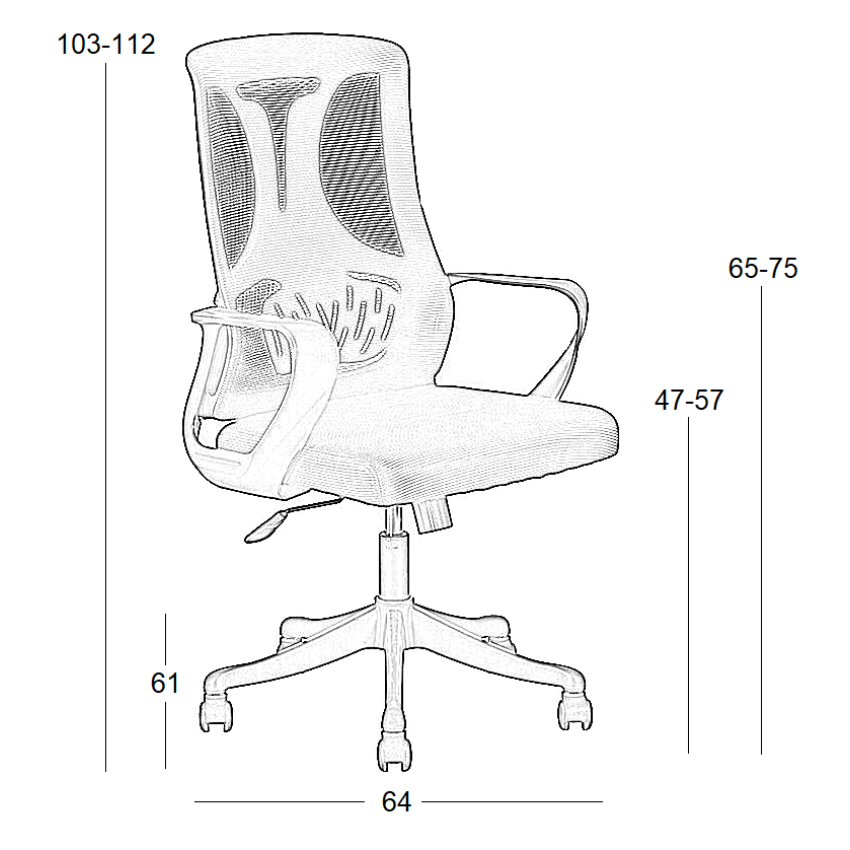 A6215 ΜΑΥΡO MESH ΠΟΛΥΘΡΟΝΑ ΓΡΑΦΕΙΟΥ