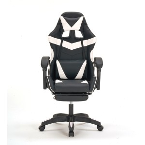 A9937 ΜΑΥΡΟ/ΛΕΥΚΟ PVC ΠΟΛΥΘΡΟΝΑ GAMING/ΜΕ ΥΠΟΠΟΔΙΟ