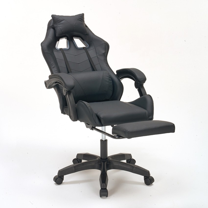 A9937 ΜΑΥΡΟ PVC ΠΟΛΥΘΡΟΝΑ GAMING/ΜΕ ΥΠΟΠΟΔΙΟ