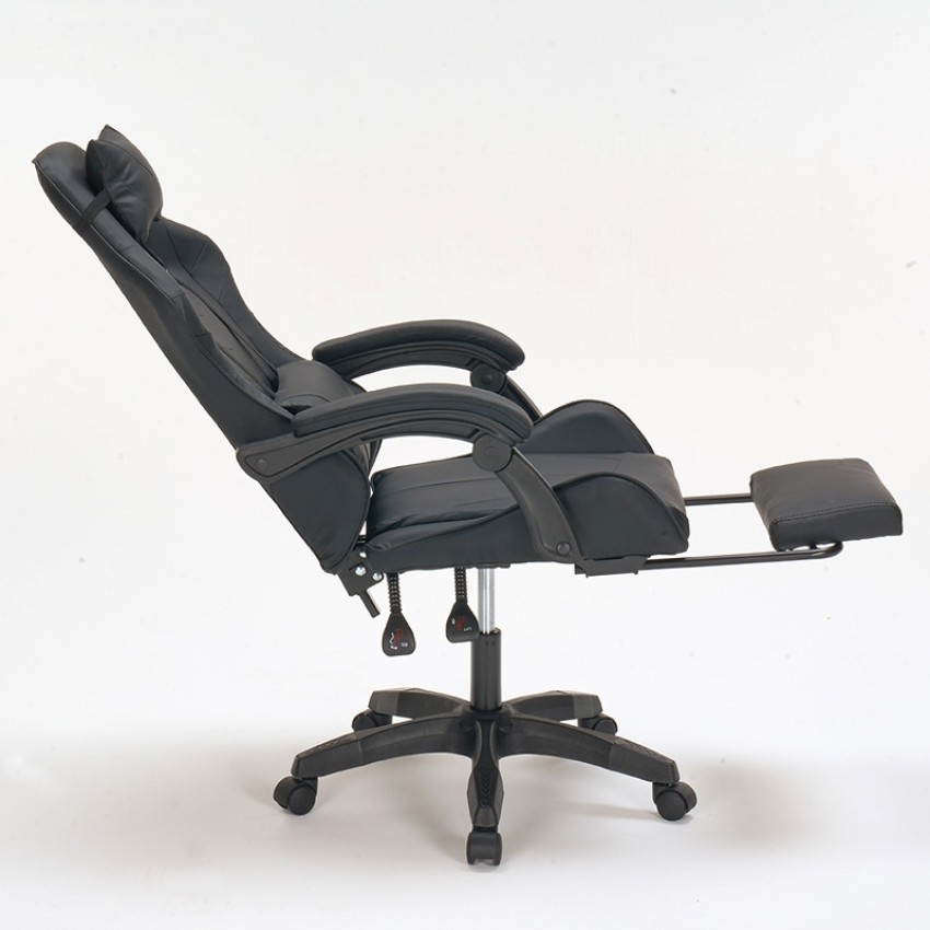 A9937 ΜΑΥΡΟ PVC ΠΟΛΥΘΡΟΝΑ GAMING/ΜΕ ΥΠΟΠΟΔΙΟ