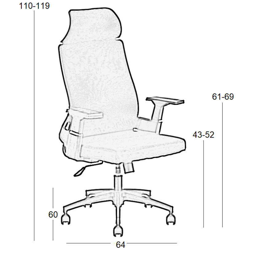 A9925 ΜΑΥΡO MESH ΠΟΛΥΘΡΟΝΑ ΓΡΑΦΕΙΟΥ