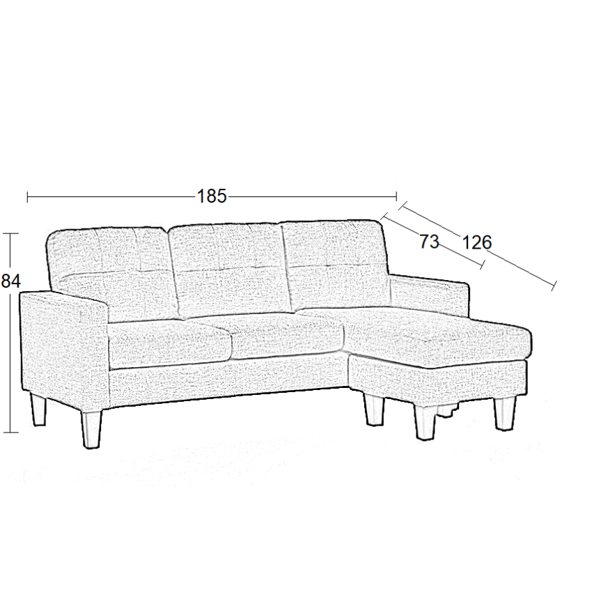 LIANA S ΓΚΡΙ ΥΦΑΣΜΑ ΚΑΝΑΠΕΣ/ΓΩΝΙΑ 185Χ126εκ.