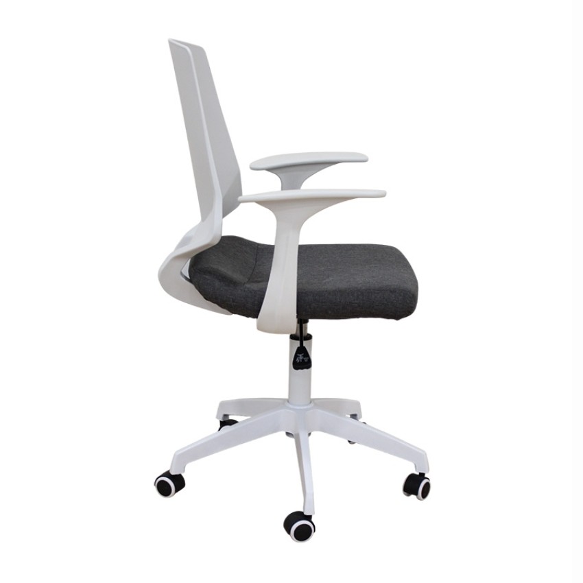 Πολυθρόνα Γραφείου A1150-W με Λευκή Πλάτη και Γκρι Υφασμάτινη Έδρα - Minimal Σχεδιασμός Πολυθρόνα Γραφείου A1150-W με Λευκή Πλάτη και Γκρι Υφασμάτινη Έδρα - Minimal Σχεδιασμός