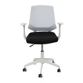 Πολυθρόνα Γραφείου A1150-W με Λευκή Πλάτη και Μαύρη Υφασμάτινη Έδρα - Minimal Σχεδιασμός