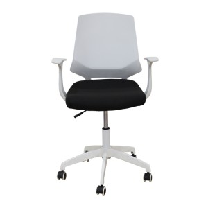 Πολυθρόνα Γραφείου A1150-W με Λευκή Πλάτη και Μαύρη Υφασμάτινη Έδρα - Minimal Σχεδιασμός