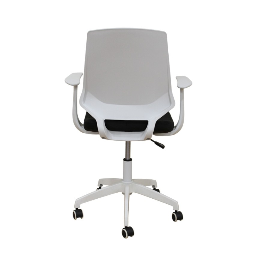 Πολυθρόνα Γραφείου A1150-W με Λευκή Πλάτη και Μαύρη Υφασμάτινη Έδρα - Minimal Σχεδιασμός