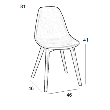 Καρέκλα Τραπεζαρίας Ξύλινη 4τμχ Loft Plus Μαύρο PP 46x53x81εκ.