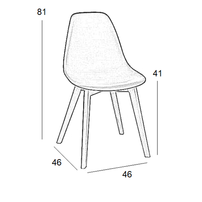 Καρέκλα Τραπεζαρίας Ξύλινη 4τμχ Loft Plus Μαύρο PP 46x53x81εκ.