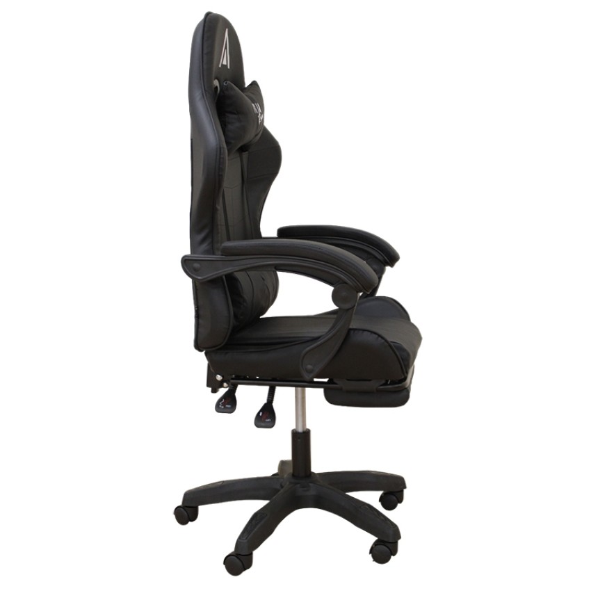 A9950 ΜΑΥΡΟ PVC ΠΟΛΥΘΡΟΝΑ GAMING/ΜΕ ΥΠΟΠΟΔΙΟ 61Χ62Χ45-118/54-127εκ.