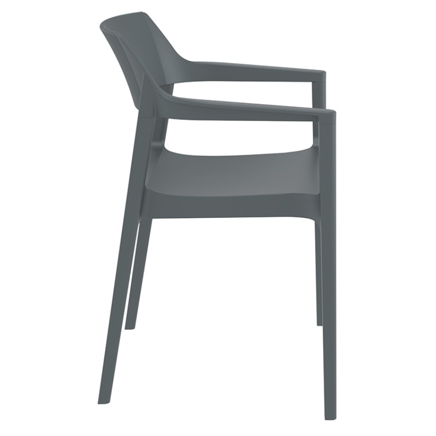 TULUM DARK GREY ΠΟΛΥΘΡΟΝΑ ΠΟΛ/ΝΙΟΥ 55X52X79εκ.