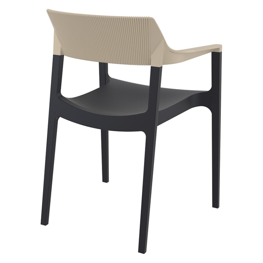 TULUM BLACK/TAUPE ΠΟΛΥΘΡΟΝΑ ΠΟΛ/ΝΙΟΥ 55X52X79εκ.