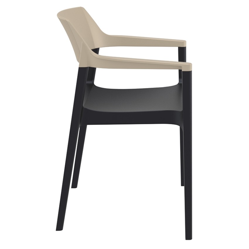 TULUM BLACK/TAUPE ΠΟΛΥΘΡΟΝΑ ΠΟΛ/ΝΙΟΥ 55X52X79εκ.