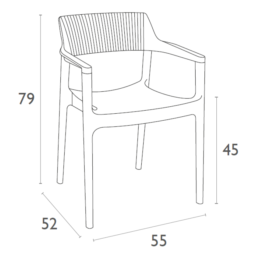 TULUM BLACK/TAUPE ΠΟΛΥΘΡΟΝΑ ΠΟΛ/ΝΙΟΥ 55X52X79εκ.