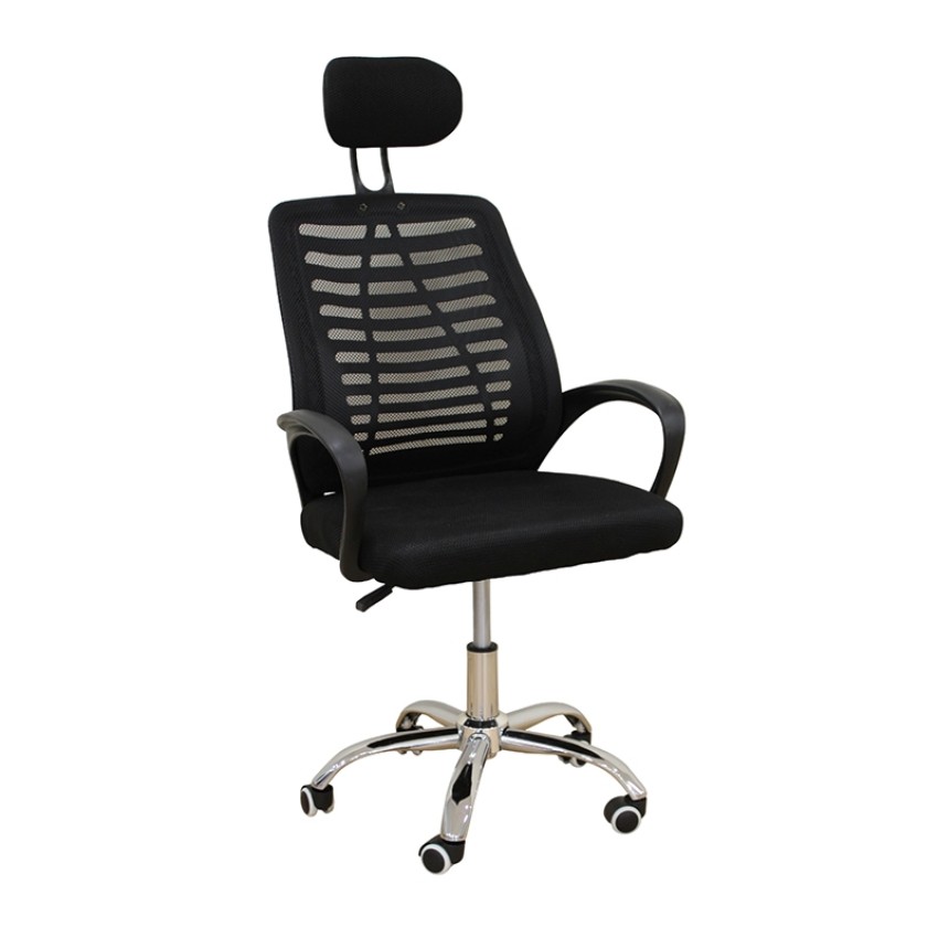 A9951 ΜΑΥΡΗ ΠΟΛΥΘΡΟΝΑ ΓΡΑΦΕΙΟΥ 59X61X42-108/51-120εκ.