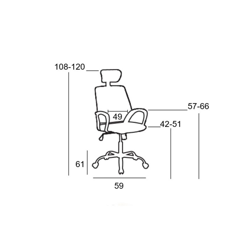 A9951 ΜΑΥΡΗ ΠΟΛΥΘΡΟΝΑ ΓΡΑΦΕΙΟΥ 59X61X42-108/51-120εκ.