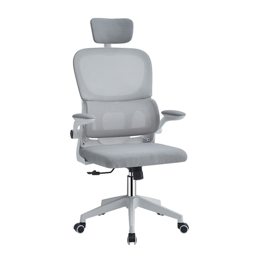 A9935 WHITE/GREY MESH ΚΑΡΕΚΛΑ ΓΡΑΦΕΙΟΥ 62Χ64Χ42-114/52-125εκ.