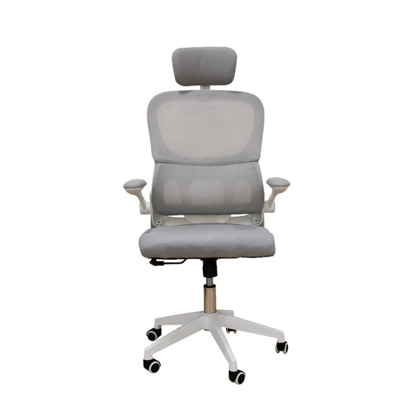 A9935 WHITE/GREY MESH ΚΑΡΕΚΛΑ ΓΡΑΦΕΙΟΥ 62Χ64Χ42-114/52-125εκ.