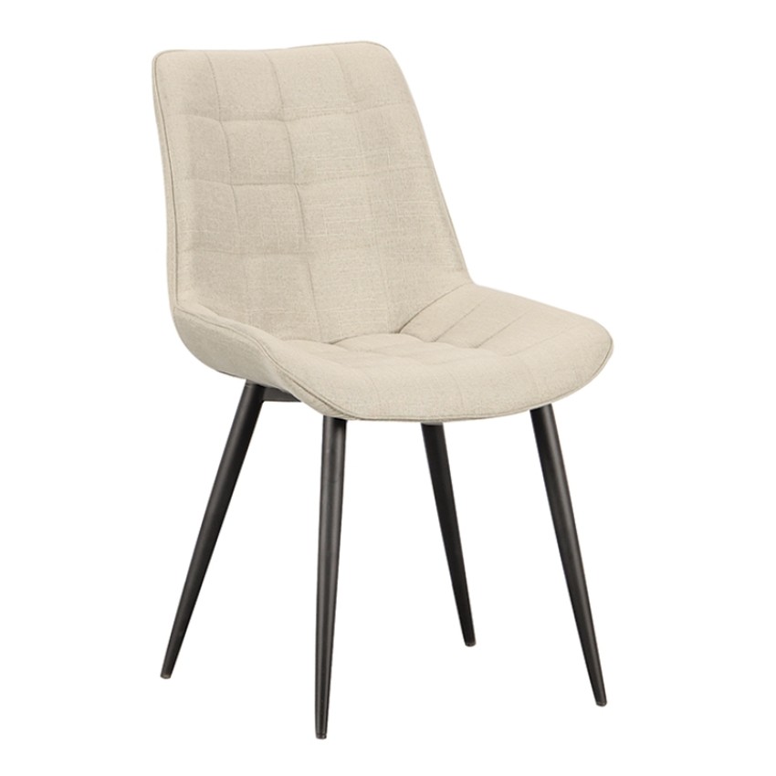 Καρέκλα Τραπεζαρίας Μεταλλική 4τμχ Denis Beige Ύφασμα 53x60x87εκ.