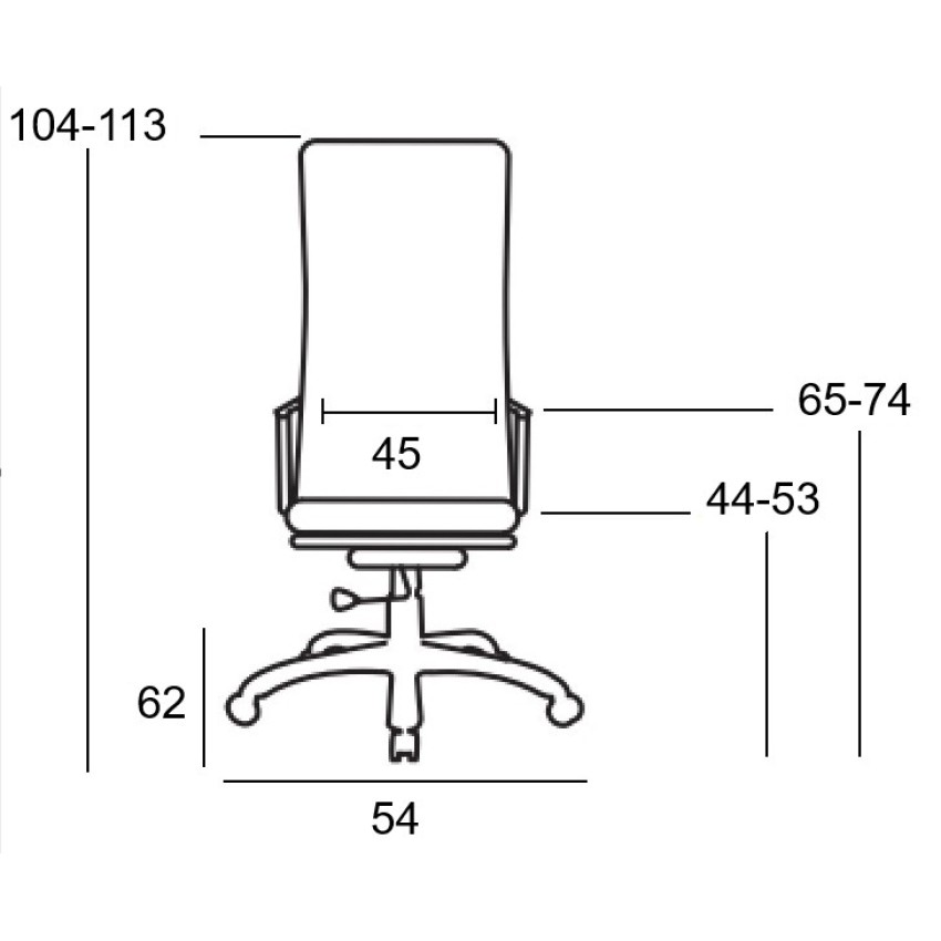 A9955 ΜΑΥΡΟ PU ΠΟΛΥΘΡΟΝΑ ΓΡΑΦΕΙΟΥ 54X62X44-104/53-113εκ.