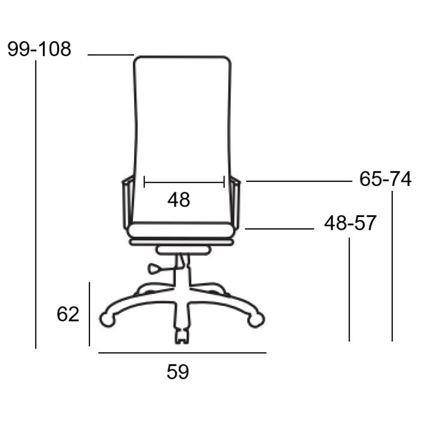A9953 ΜΑΥΡΟ PU ΠΟΛΥΘΡΟΝΑ ΓΡΑΦΕΙΟΥ 59Χ62Χ48-99/57-108εκ.