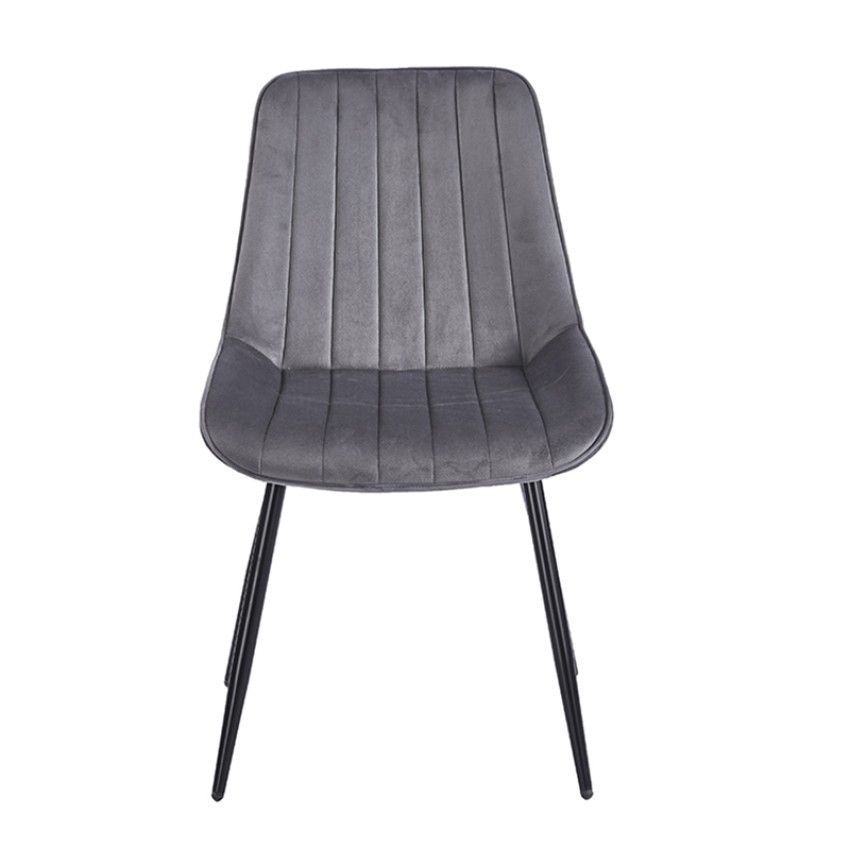 BONY GREY VELVET ΥΦΑΣΜΑ ΚΑΡΕΚΛΑ ΜΕΤΑΛΛΙΚΗ 51X58X87εκ.