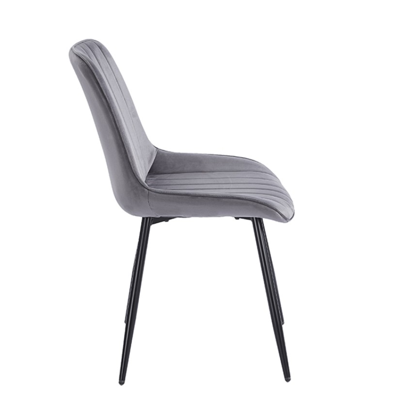 BONY GREY VELVET ΥΦΑΣΜΑ ΚΑΡΕΚΛΑ ΜΕΤΑΛΛΙΚΗ 51X58X87εκ.