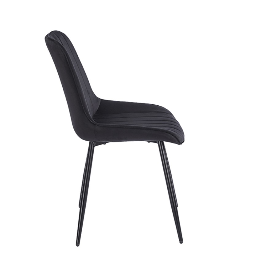 BONY BLACK VELVET ΥΦΑΣΜΑ ΚΑΡΕΚΛΑ ΜΕΤΑΛΛΙΚΗ 51X58X87εκ.