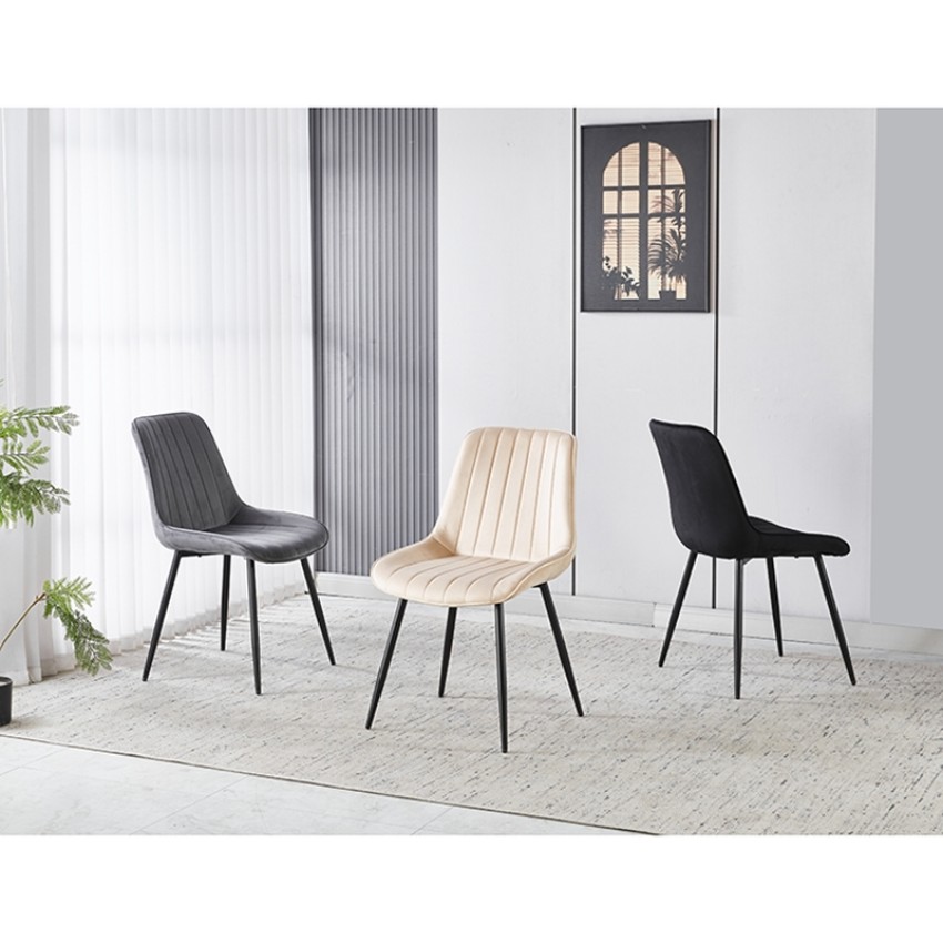 BONY BEIGE VELVET ΥΦΑΣΜΑ ΚΑΡΕΚΛΑ ΜΕΤΑΛΛΙΚΗ 51X58X87εκ.