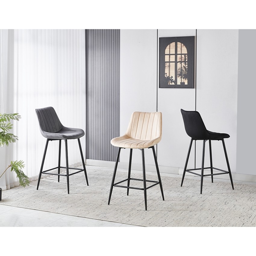 REPO GREY VELVET ΥΦΑΣΜΑ 66εκ. ΣΚΑΜΠΟ ΜΕΤΑΛΛΙΚΟ 48X49X66-96εκ.