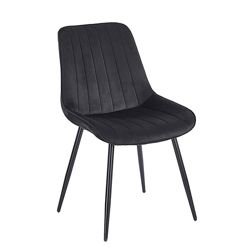 BONY BLACK VELVET ΥΦΑΣΜΑ ΚΑΡΕΚΛΑ ΜΕΤΑΛΛΙΚΗ 51X58X87εκ.