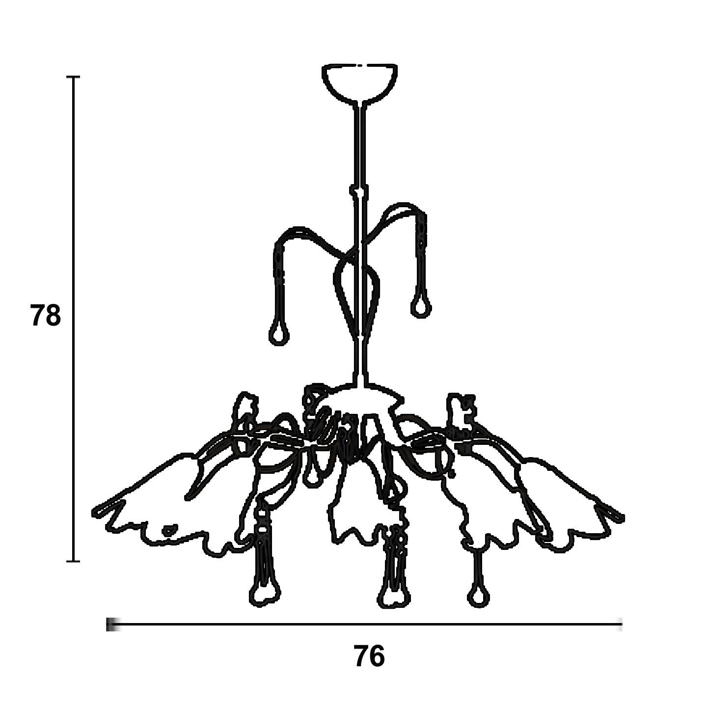 Cystal Flower Chrome Φωτιστικό Πολύφωτο από Μέταλλο & Γυαλί Ε14