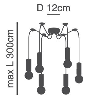 Se21-Bl-4-Bl6 Adept Tube Black Κρεμαστό Φωτιστικό