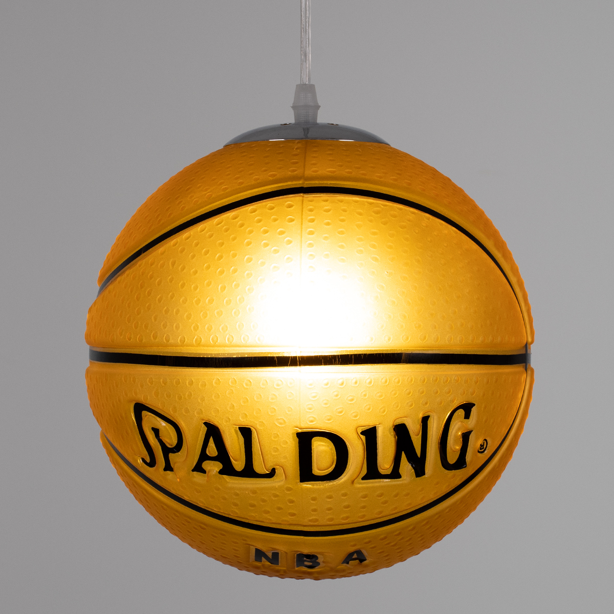 Spalding Nba Glint®  Κρεμαστό Παιδικό Φωτιστικό Οροφής Μονόφωτο 1 X E27 Πορτοκαλί Γυάλινο Φ25 X Υ25Cm