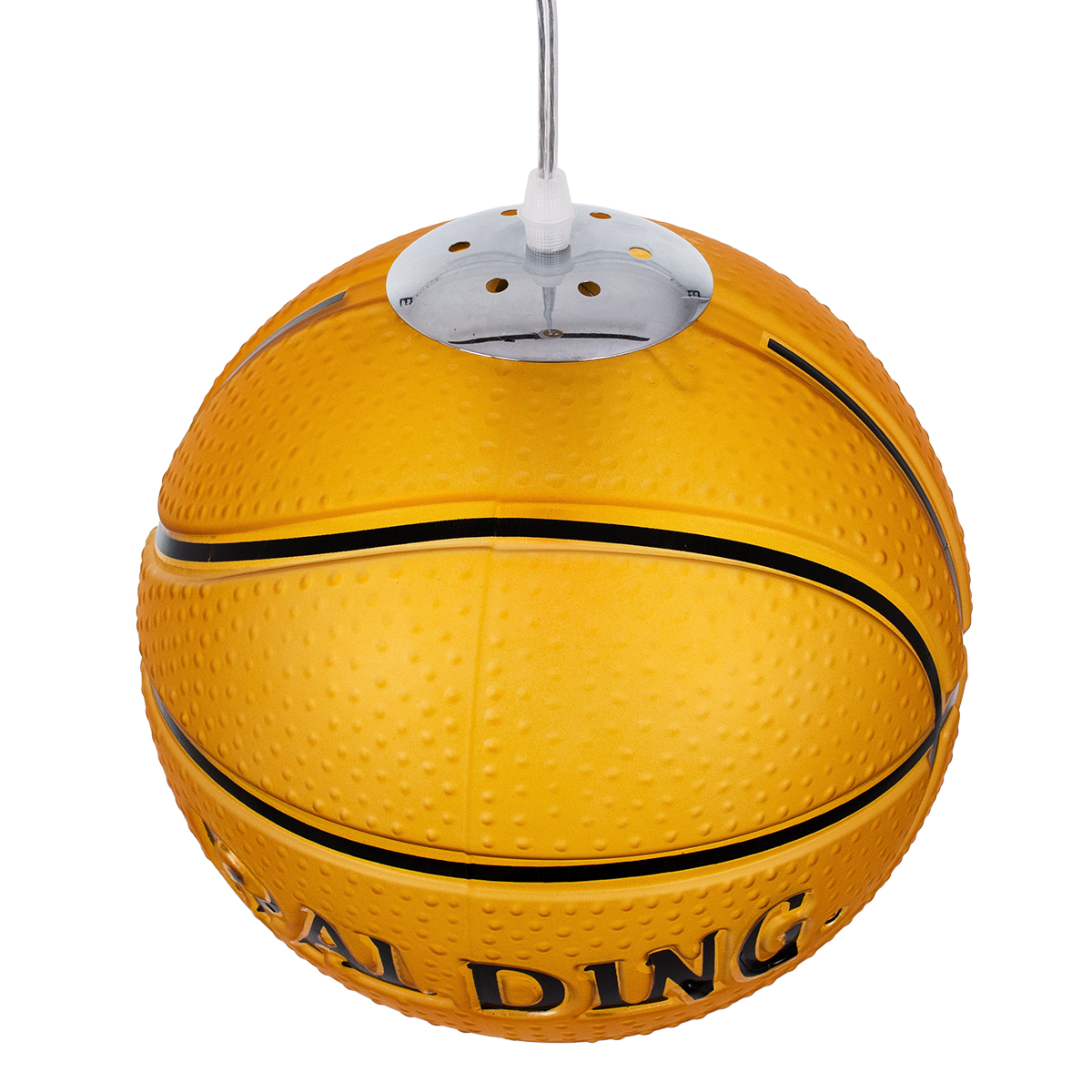 Spalding Nba Glint®  Κρεμαστό Παιδικό Φωτιστικό Οροφής Μονόφωτο 1 X E27 Πορτοκαλί Γυάλινο Φ25 X Υ25Cm