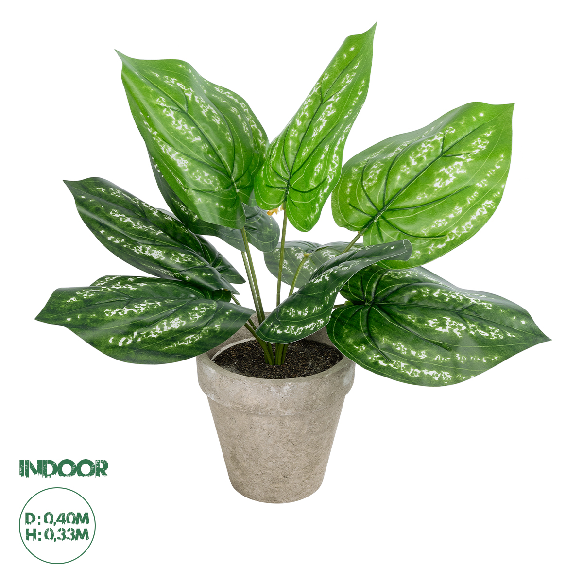 Τεχνητός Κήπος Silver Pothos Potted Plant Glint® Διακοσμητικό Φυτό Πόθος Φ40 X Υ33Cm