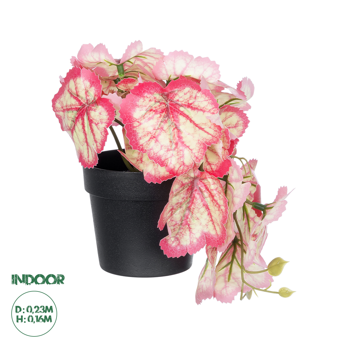 Τεχνητός Κήπος Red Begonia Plant Glint® Διακοσμητικό Φυτό Κόκκινη Μπιγόνια Φ23 X Υ16Cm