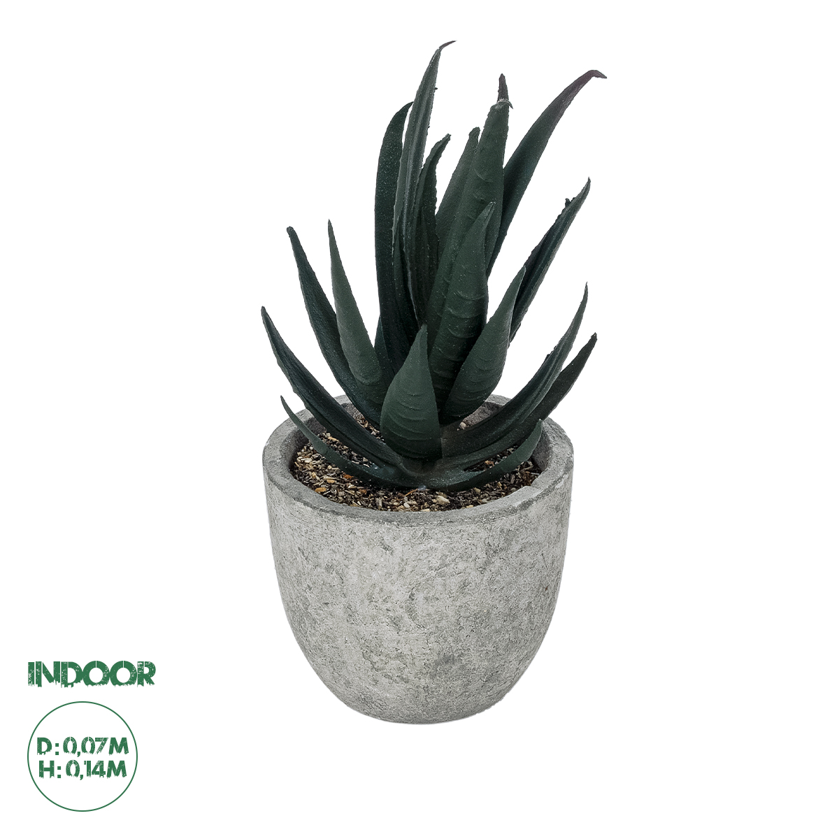 Τεχνητός Κήπος Succulent Aloe Potted Plant Glint® Διακοσμητικό Φυτό Αλόη  Φ7 X Υ14Cm