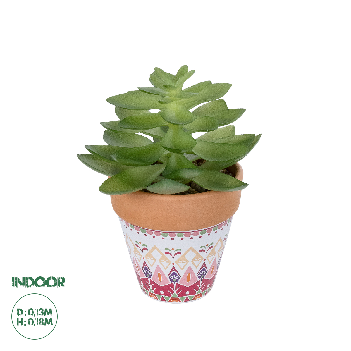 Τεχνητός Κήπος Succulent Echeveria Potted Plant 20948 Διακοσμητικό Φυτό Εχεβέρια Φ13 X Υ18Cm