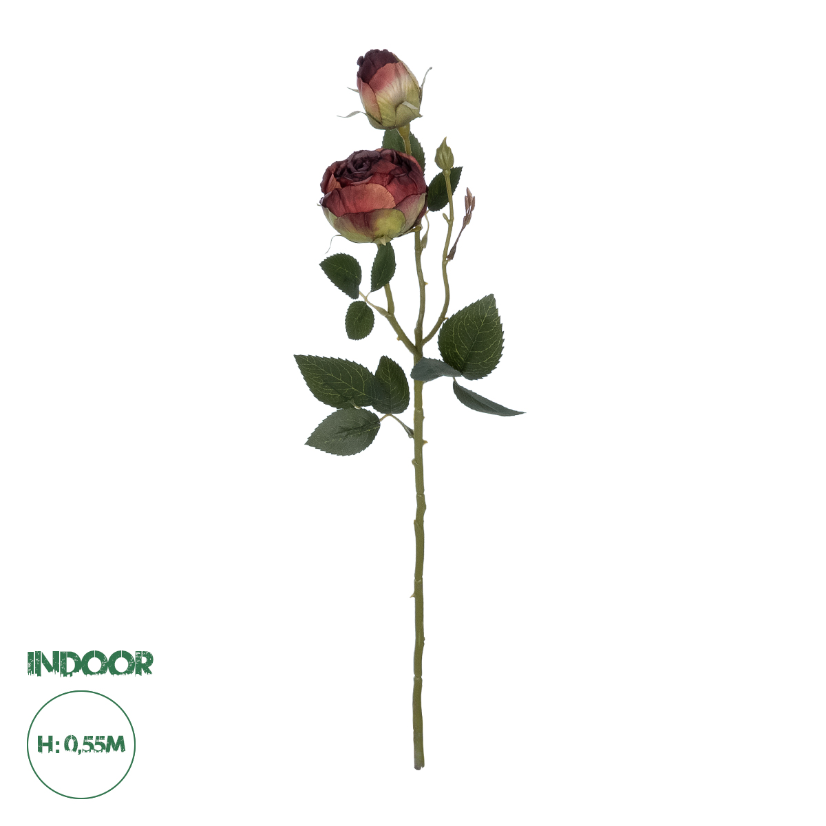 Τεχνητός Κήπος Red Damask Climbing Rose Branch Glint® Τεχνητό Διακοσμητικό Κλαδί Τριαντάφυλλο Κόκκινο Y55Cm