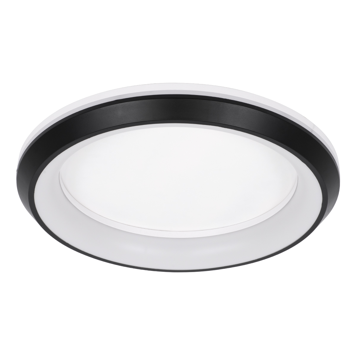 Melina Glint® Πλαφονιέρα Οροφής Κύκλος Led Cct 55W 6376Lm 120° Ac 220-240V - Εναλλαγή Φωτισμού Μέσω Τηλεχειριστηρίου All In One Ψυχρό Λευκό 6000K+Φυσικό Λευκό 4500K+Θερμό Λευκό 2700K Dimmable Φ48Cm - Μαύρο