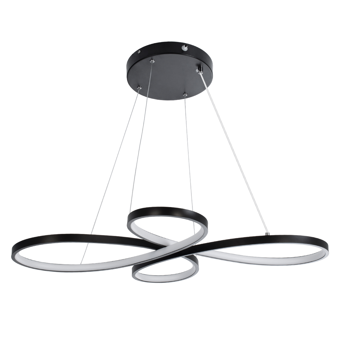 Butterfly Glint® Κρεμαστό Φωτιστικό Οροφής Design Led Cct 75W 8400Lm 300° Ac 220-240V - Εναλλαγή Φωτισμού Μέσω Τηλεχειριστηρίου All In One Ψυχρό 6000K+Φυσικό 4500K+Θερμό 2700K Dimmable Μ71 X Π52 X Υ4Cm - Μαύρο