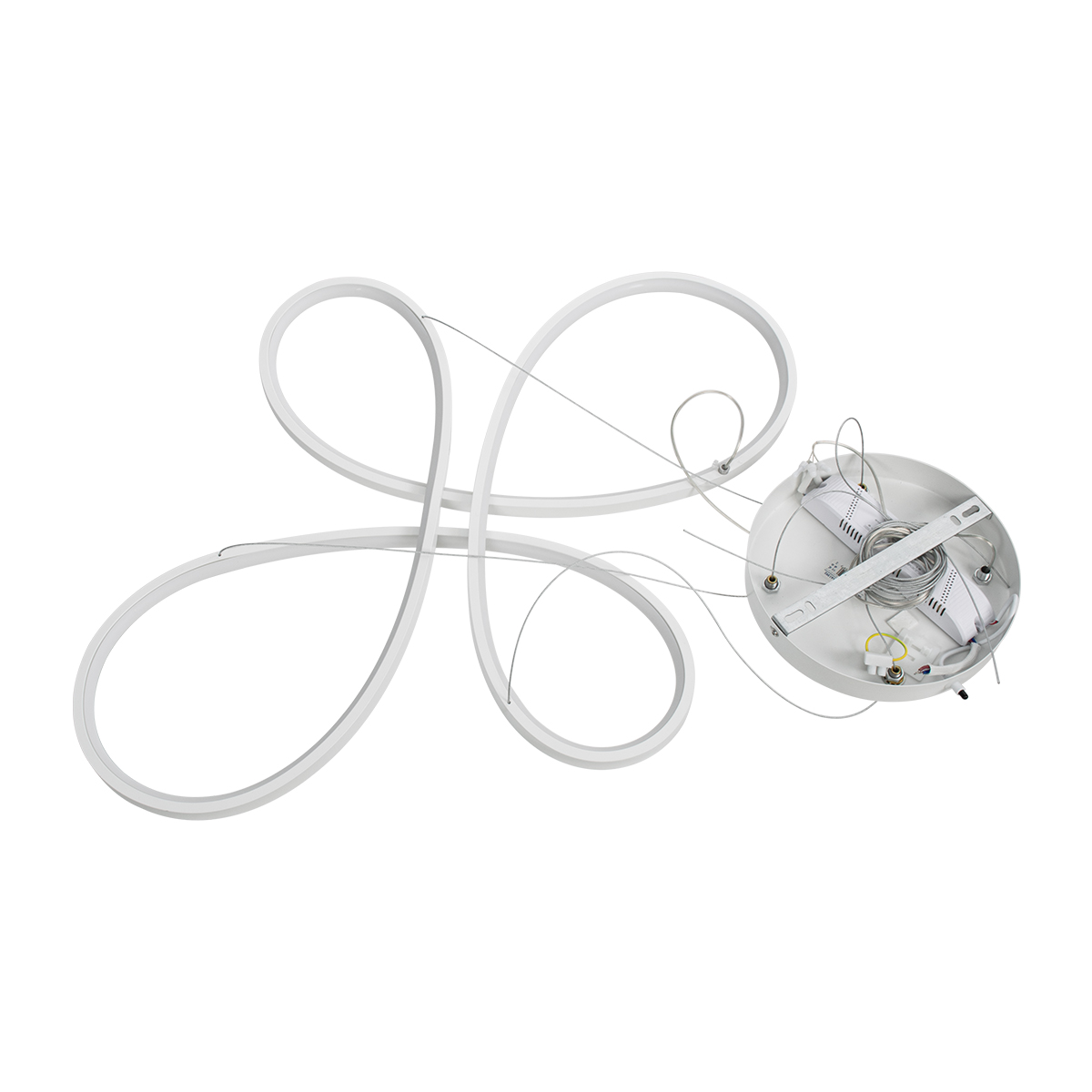 Butterfly Glint® Κρεμαστό Φωτιστικό Οροφής Design Led Cct 75W 8400Lm 300° Ac 220-240V - Εναλλαγή Φωτισμού Μέσω Τηλεχειριστηρίου All In One Ψυχρό 6000K+Φυσικό 4500K+Θερμό 2700K Dimmable Μ71 X Π52 X Υ4Cm - Λευκό